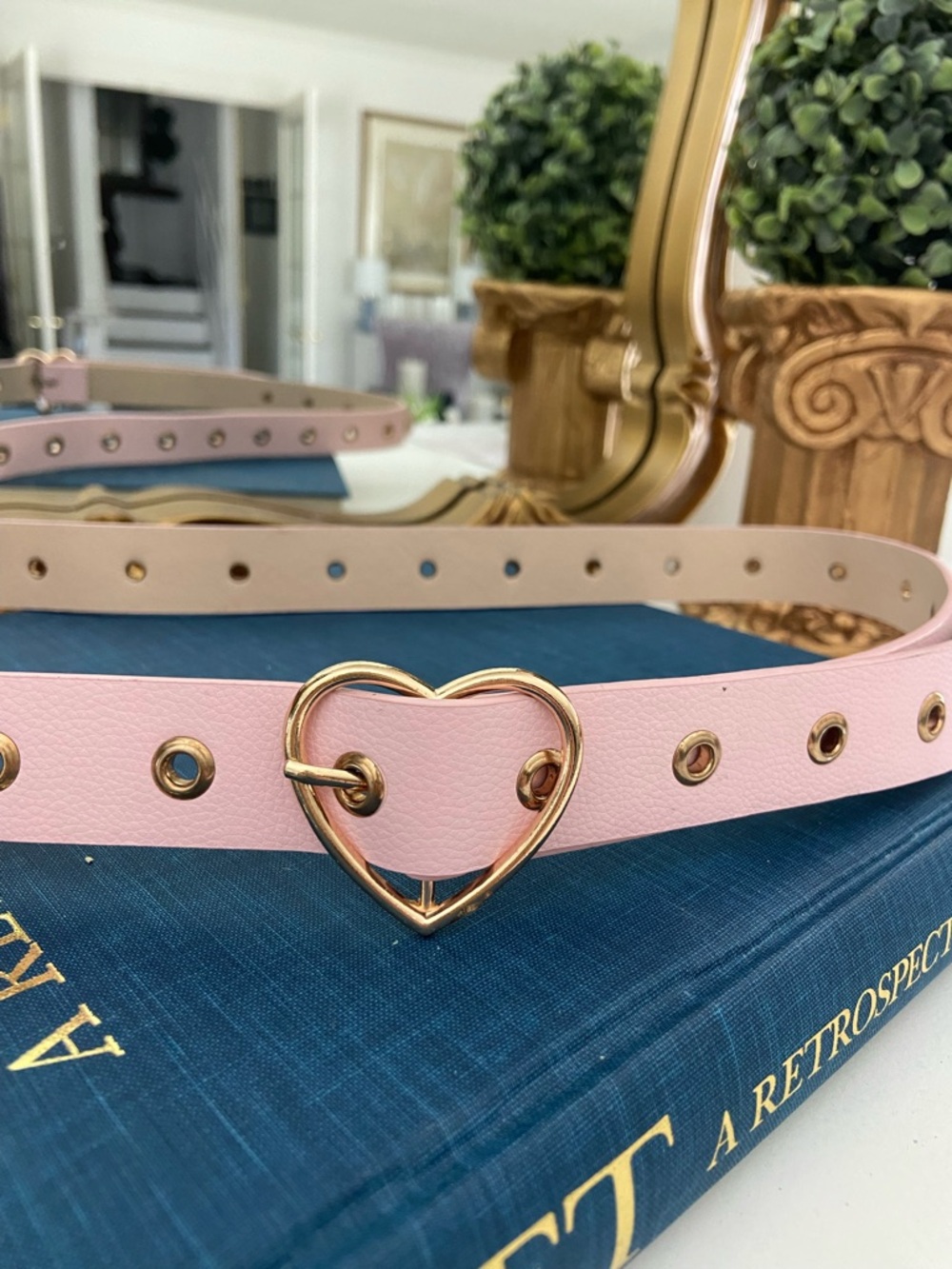 Heart Buckle Women's Pink Belt